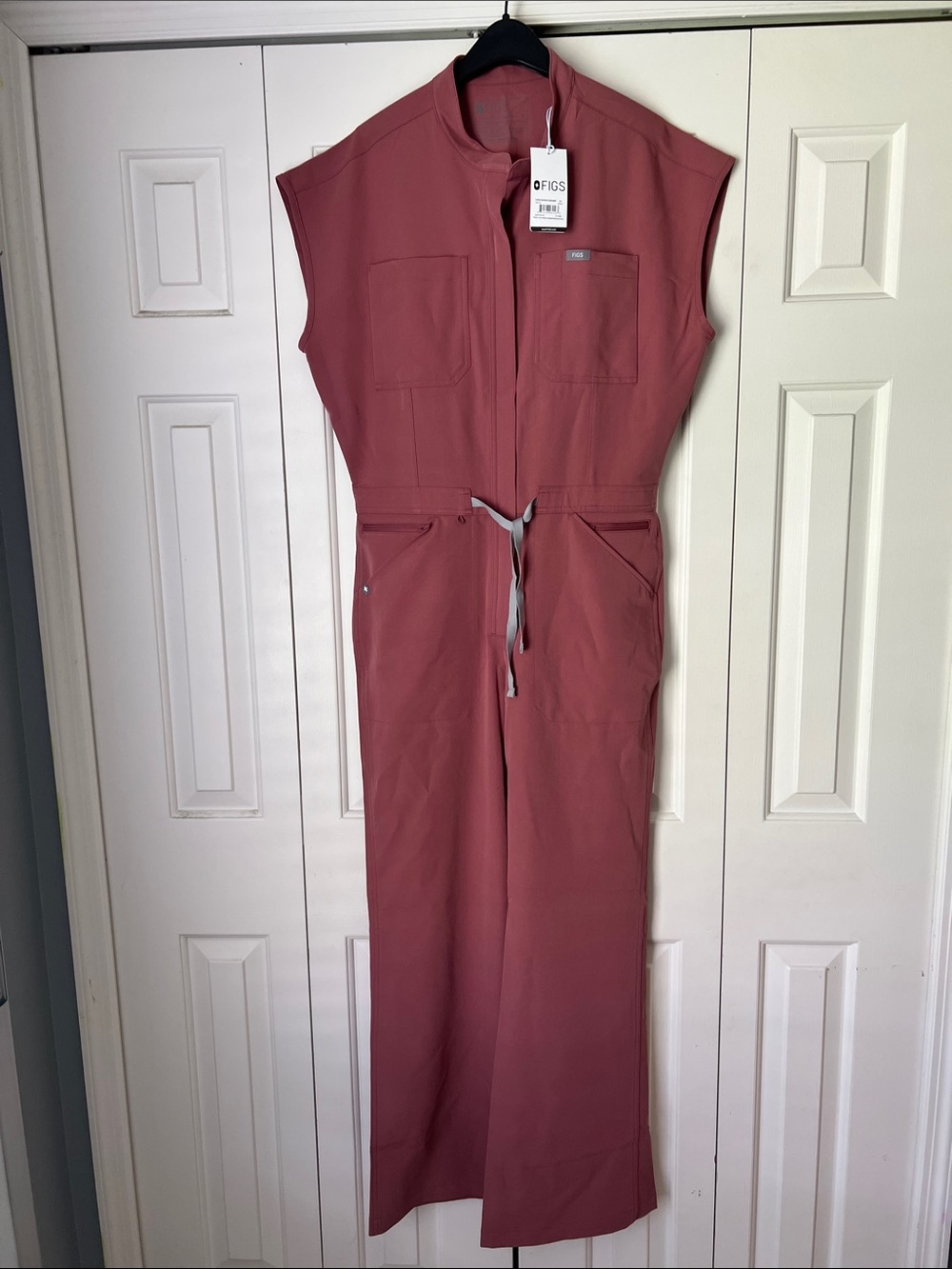 FIGS Mauve Rose Utility Zip-Front Jumpsuit